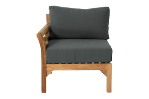 Monterey Teak Outdoor Left Arm Chair. Sunbrella Cushion