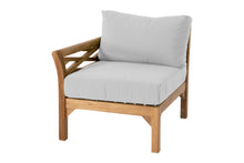 Monterey Teak Outdoor Left Arm Chair. Sunbrella Cushion