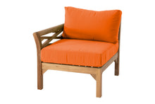 Monterey Teak Outdoor Left Arm Chair. Sunbrella Cushion