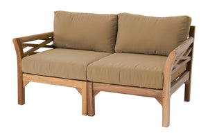 Monterey Outdoor Teak Loveseat. Sunbrella Cushion