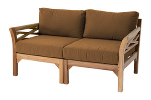 Monterey Outdoor Teak Loveseat. Sunbrella Cushion