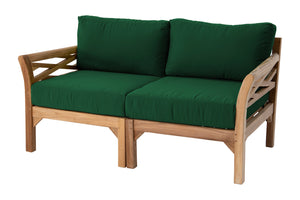 Monterey Outdoor Teak Loveseat. Sunbrella Cushion