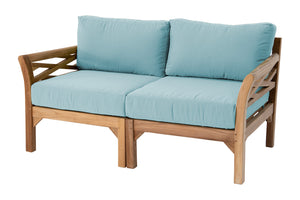 Monterey Outdoor Teak Loveseat. Sunbrella Cushion