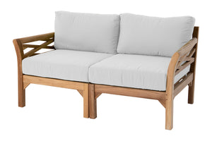 Monterey Outdoor Teak Loveseat. Sunbrella Cushion