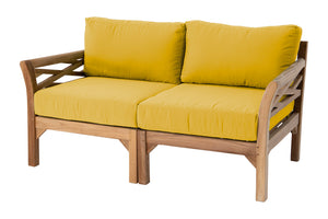 Monterey Outdoor Teak Loveseat. Sunbrella Cushion