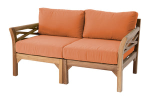 Monterey Outdoor Teak Loveseat. Sunbrella Cushion