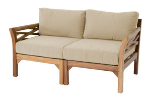 Monterey Outdoor Teak Loveseat. Sunbrella Cushion