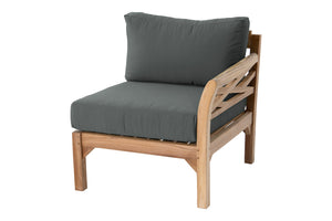 Monterey Teak Outdoor Right Arm Chair. Sunbrella Cushion