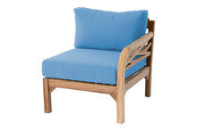 Monterey Teak Outdoor Right Arm Chair. Sunbrella Cushion