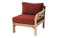 Monterey Teak Outdoor Right Arm Chair. Sunbrella Cushion