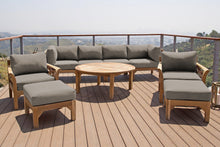 10 pc Monterey Teak Seating Group with 52" Chat Table. Sunbrella Cushion.