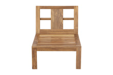 Newport Teak Outdoor Armless Chair. Sunbrella Cushion