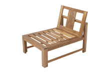 Newport Teak Outdoor Armless Chair. Sunbrella Cushion