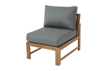 Newport Teak Outdoor Armless Chair. Sunbrella Cushion