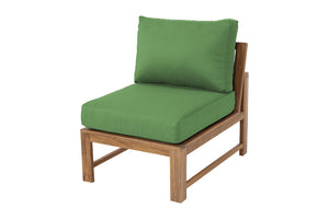 Newport Teak Outdoor Armless Chair. Sunbrella Cushion