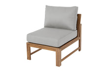 Newport Teak Outdoor Armless Chair. Sunbrella Cushion