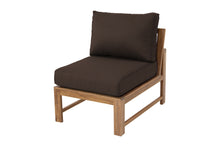 Newport Teak Outdoor Armless Chair. Sunbrella Cushion