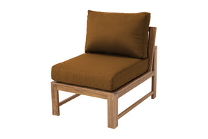 Newport Teak Outdoor Armless Chair. Sunbrella Cushion