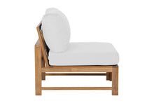 Newport Teak Outdoor Armless Chair. Sunbrella Cushion