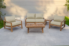 5 pc Newport Teak Loveseat Seating Group with 42" Coffee Table. Sunbrella Cushion.