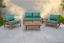 5 pc Newport Teak Loveseat Seating Group with 42" Coffee Table. Sunbrella Cushion.