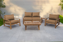 5 pc Newport Teak Loveseat Seating Group with 42" Coffee Table. Sunbrella Cushion.