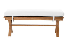 Newport Teak Outdoor Backless Bench. Sunbrella Cushion