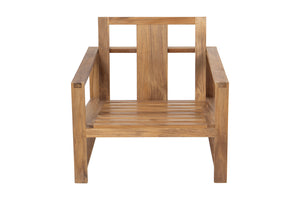 Newport Teak Outdoor Club Chair. Sunbrella Cushion.