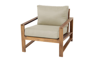 Newport Teak Outdoor Club Chair. Sunbrella Cushion.