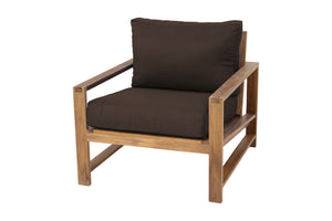 Newport Teak Outdoor Club Chair. Sunbrella Cushion.