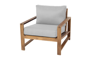 Newport Teak Outdoor Club Chair. Sunbrella Cushion.