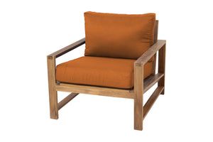 Newport Teak Outdoor Club Chair. Sunbrella Cushion.