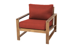 Newport Teak Outdoor Club Chair. Sunbrella Cushion.