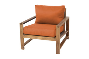 Newport Teak Outdoor Club Chair. Sunbrella Cushion.