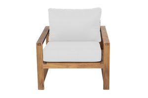 Newport Teak Outdoor Club Chair. Sunbrella Cushion.