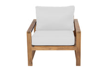 5 pc Newport Teak Club Chair Chat Group with End Table. Sunbrella Cushion.