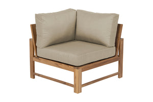 Newport Teak Outdoor Corner Chair. Sunbrella Cushion