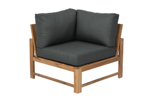 Newport Teak Outdoor Corner Chair. Sunbrella Cushion