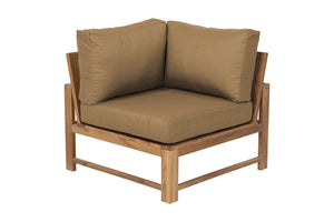 Newport Teak Outdoor Corner Chair. Sunbrella Cushion