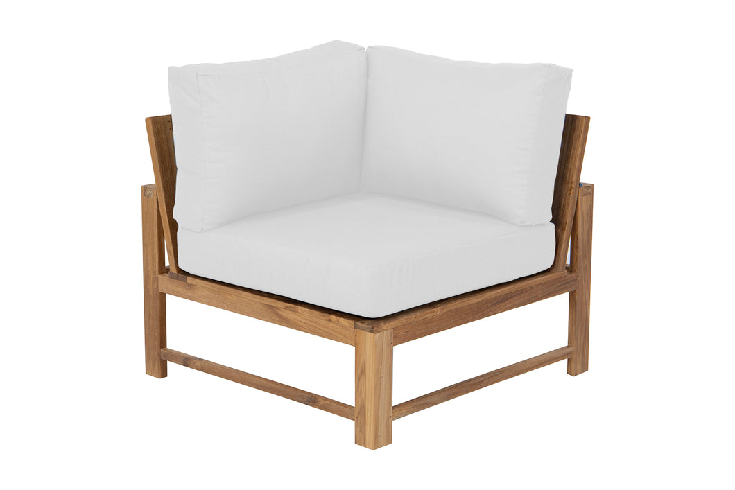 Newport Teak Outdoor Corner Chair. Sunbrella Cushion