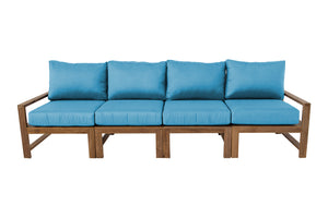 Newport Teak Outdoor Deluxe Sofa. Sunbrella Cushion.