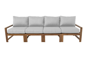 Newport Teak Outdoor Deluxe Sofa. Sunbrella Cushion.