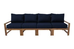 Newport Teak Outdoor Deluxe Sofa. Sunbrella Cushion.