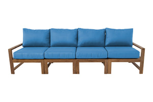 Newport Teak Outdoor Deluxe Sofa. Sunbrella Cushion.