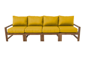 Newport Teak Outdoor Deluxe Sofa. Sunbrella Cushion.