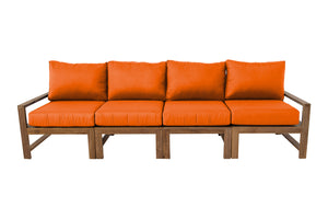 Newport Teak Outdoor Deluxe Sofa. Sunbrella Cushion.