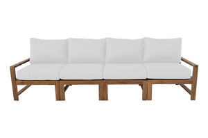 Newport Teak Outdoor Deluxe Sofa. Sunbrella Cushion.