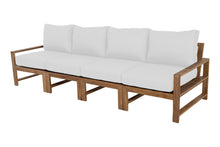 Newport Teak Outdoor Deluxe Sofa. Sunbrella Cushion.