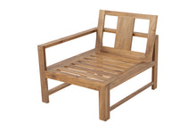 Newport Teak Outdoor Left Arm Chair. Sunbrella Cushion