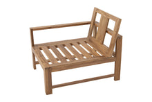 Newport Teak Outdoor Left Arm Chair. Sunbrella Cushion